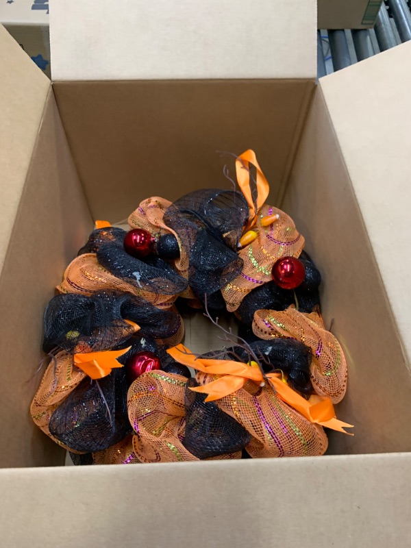 Photo 3 of 2 Pack of Halloween Wreaths --- Box Packaging Damaged, Minor Use
