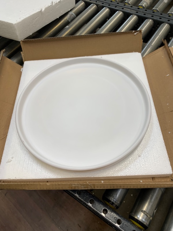 Photo 1 of 15" Round White Ceramic Plate with Lip