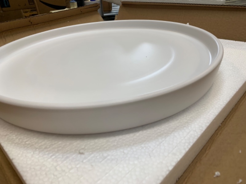 Photo 3 of 15" Round White Ceramic Plate with Lip