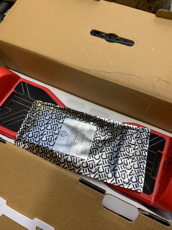 Photo 9 of Jetson All Terrain Light Up Self Balancing Hoverboard with Anti-Slip Grip Pads, for riders up to 220lbs Red --- Box Packaging Damaged, Moderate Use, Scratches and Scuffs on Plastic,  Missing Charger
