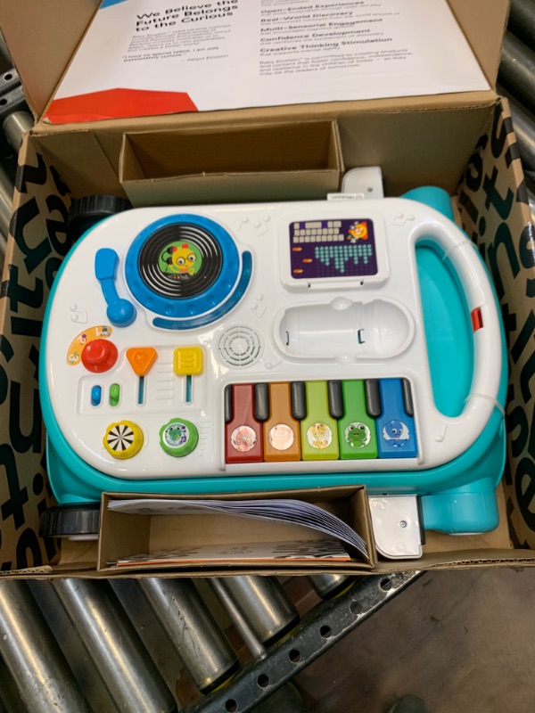 Photo 5 of Baby Einstein Musical Mix ‘N Roll 4-in-1 Push Walker, Activity Center, Toddler Table and Floor -Toy for 6 Months+, Blue --- Box Packaging Damaged, Item is New
