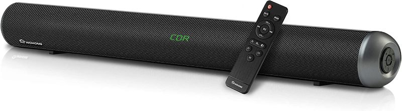 Photo 1 of Wohome Soundbar S89 28-Inch 80W with HDMI-ARC, Bluetooth 5.0, LED Display, Optical USB AUX Connection, 4 Speakers, 4 EQs, 110dB Surround Sound Bar Home Theater Audio Soundbar System for TV --- Box Packaging Damaged, Moderate Use, Scratches and Scuffs on P