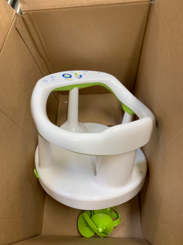 Photo 3 of Newborn Infant Baby Bath Seat, Non-Slip Infants Baby Bath Chair for Bathtub, Cute Shape Baby Shower Chairs for Tub Sitting up, Surround Bathroom Seats for Baby 6-18 Months (Pure White) --- Box Packaging Damaged, Moderate Use, Scratches and Scuffs on Plast