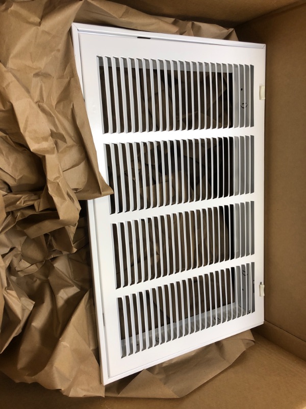 Photo 2 of 20" X 12" Steel Return Air Filter Grille for 1" Filter - Easy Plastic Tabs for Removable Face/Door - HVAC DUCT COVER - Flat Stamped Face -White [Outer Dimensions: 21.75w X 13.75h] White 20 X 12