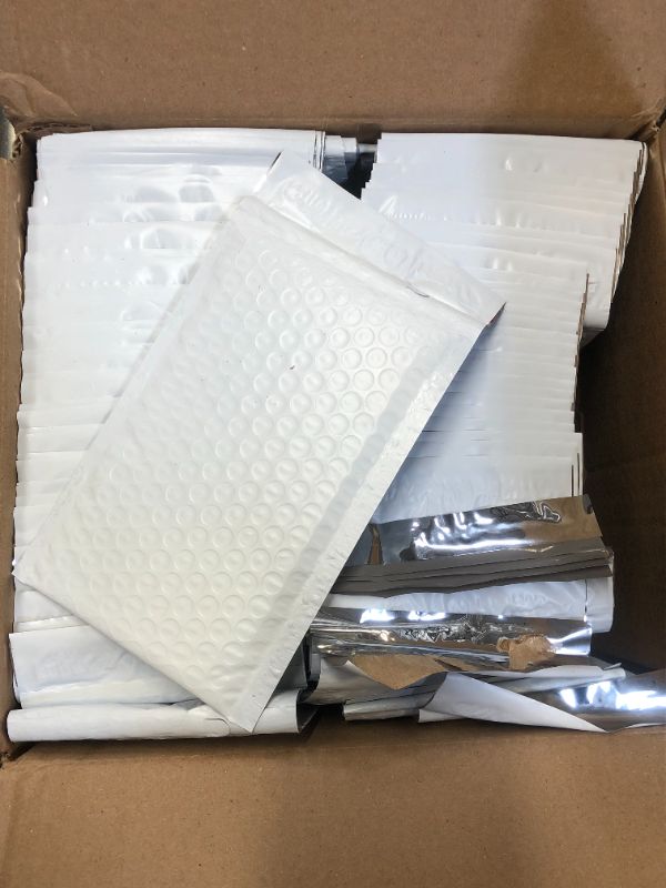 Photo 2 of Amazon Basics Poly Bubble Mailer, 4" x 8", White,100-Pack 100 pack