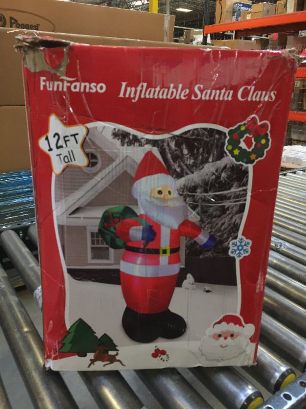 Photo 2 of 12 Feet Giant Christmas Inflatable Santa Claus Outdoor Yard Decorations *** BOX DAMAGE ***