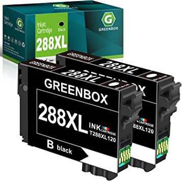 Photo 1 of GREENBOX Remanufactured Ink Cartridge 288XL Replacement for Epson 288 288XL High Yield for Expression Home XP-440 XP-446 XP-330 XP-340 XP-430 (2 Black)
