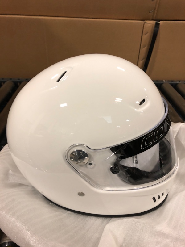 Photo 3 of Conquer Snell SA2020 Full Face Auto Racing Helmet X-Large White