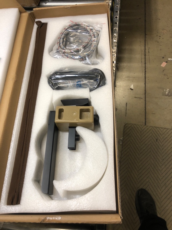 Photo 1 of Zovajonia LED Shower System with 12 Inch Rain Shower Head and Handheld Wall Mounted,Bathroom High Pressure Rainfall Shower Faucet Fixture Combo Set Black 2 Way Black