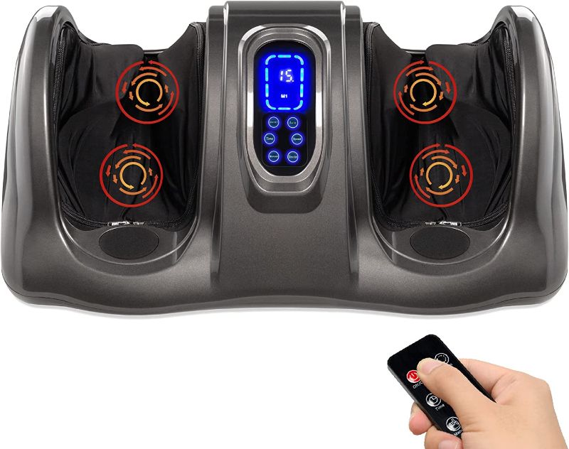 Photo 1 of Best Choice Products Foot Massager Machine Shiatsu Foot Massager, Therapeutic Reflexology Kneading and Rolling for Feet, Ankle, High Intensity Rollers, Remote, Control, LCD Screen - Gray
