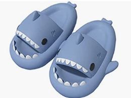 Photo 1 of Gumfolk Shark Slippers for Big Kids Women Men Winter Shark Slides Fuzzy Cozy Animals Slippers Fashionable Slip-On Warm House Slippers Size 36-37 / Size 6 - 6.5
