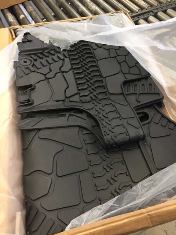 Photo 1 of KIWI MASTER Floor Mats & Cargo Liner Compatible for 2014-2018 Jeep Wrangler JK All Weather Custom Fit Liners - Only Fit Models Without Factory Subwoofer 82213860 82213184 Floor & Cargo Mats for JK 4-Door without Subwoofer 4 PCS