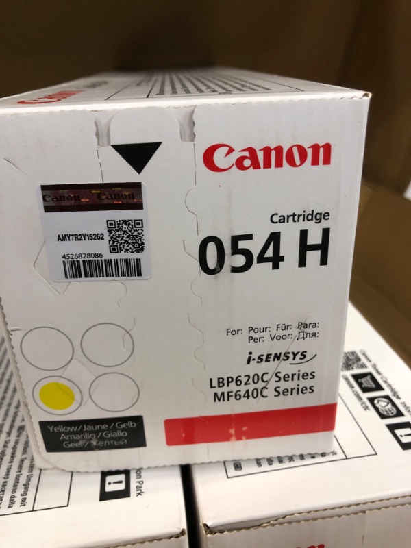 Photo 5 of Canon CRG 054 High Yield Toner Cartridge for LBP622 & MF644, Bundle with Black 3100 Pages Yield/Cyan 2300 Pages Yield/Magenta 2300 Pages Yield/Yellow 2300 Pages Yield -- BOXES ARE FACTORY SEALED CLOSED 