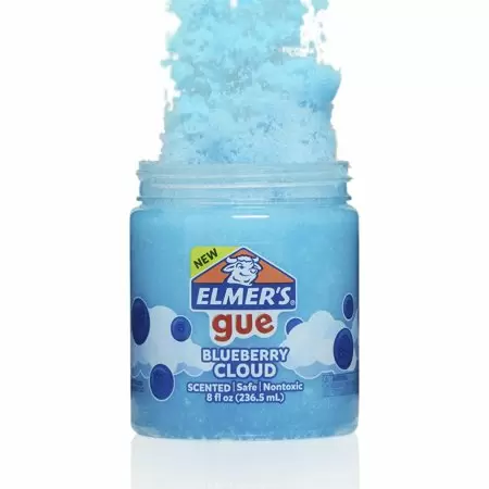 Photo 1 of ( 2 ) Elmers Glue Pre Made Slime Blueberry Cloud scent scented 8 oz glue made NEW Jar -- FACTORY SEALED 
