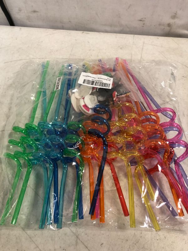 Photo 2 of 24 Pcs Summer Beach Pool Party Favor Drinking Straws