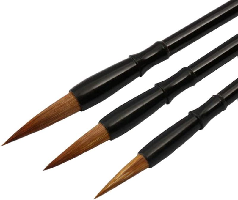 Photo 1 of  Chinese Calligraphy Writing Painting Drawing Pen Brush Set of 3 
