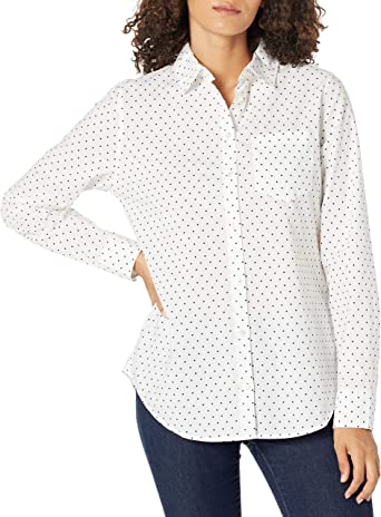 Photo 1 of Amazon Essentials Women's Classic-Fit Long-Sleeve Button-Down Poplin Shirt SIZE L NEW / UNOPENED 
