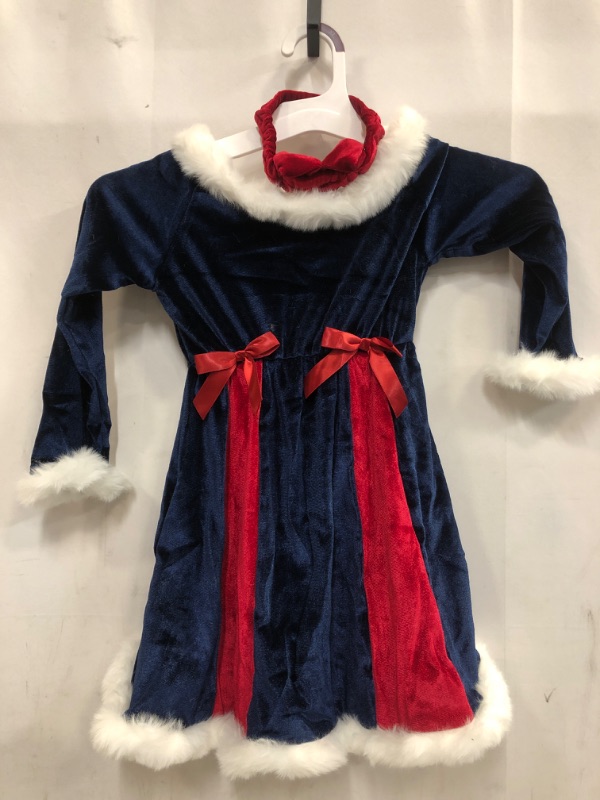 Photo 3 of  Toddler Baby Girl Christmas Dress Long Sleeve Velvet Dress SIZE UNKNOWN
