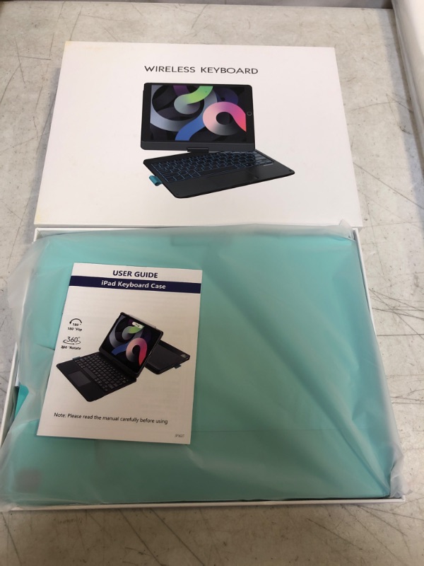 Photo 2 of iPad 9th Generation Case with Keyboard, CHESONA Trackpad Keyboard for iPad 8th Gen 10.2 Inch, 7 Color Backlight, 360° Rotatable, Slim Cover with Touch Keyboard for iPad 7th/Air 3/Pro 10.5 Inch, Tiff Keyboard Trackpad-10.2/10.5 10.2/10.5 Tiffany