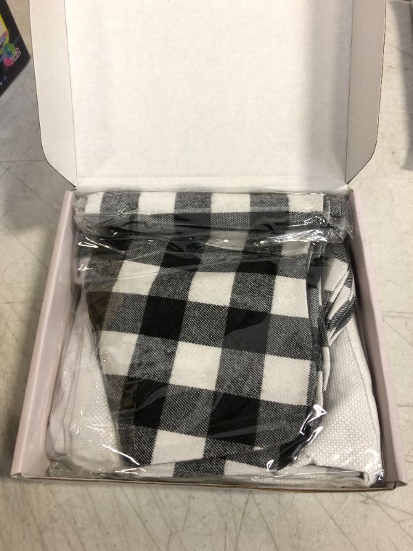 Photo 3 of  6 Pack Christmas Stockings- 18 Inch Black White Buffalo Plaid Christmas Stockings
