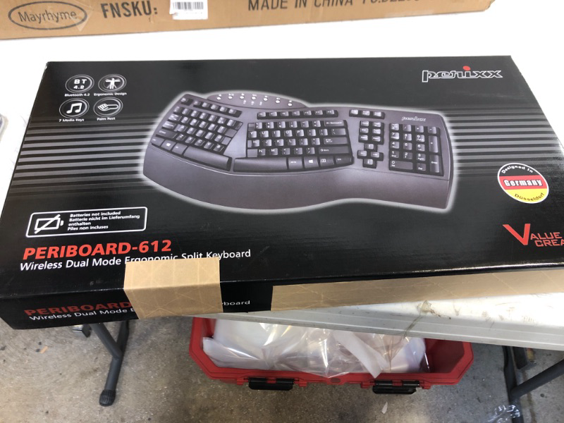 Photo 2 of Perixx Periboard-612 Wireless Ergonomic Split Keyboard with Dual Mode 2.4G and Bluetooth Feature, Compatible with Windows 10 and Mac OS X System, Black, US English Layout, (11354)
--- FACTORY SEALED