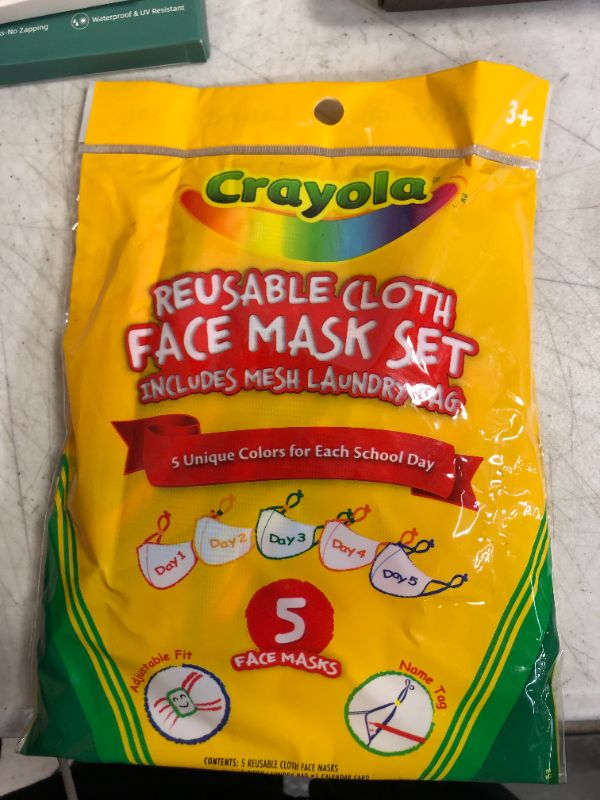 Photo 2 of  Crayola Kids Mask - 5 Reusable Cloth Masks Pack of 5 - FACTORY SEALED 
