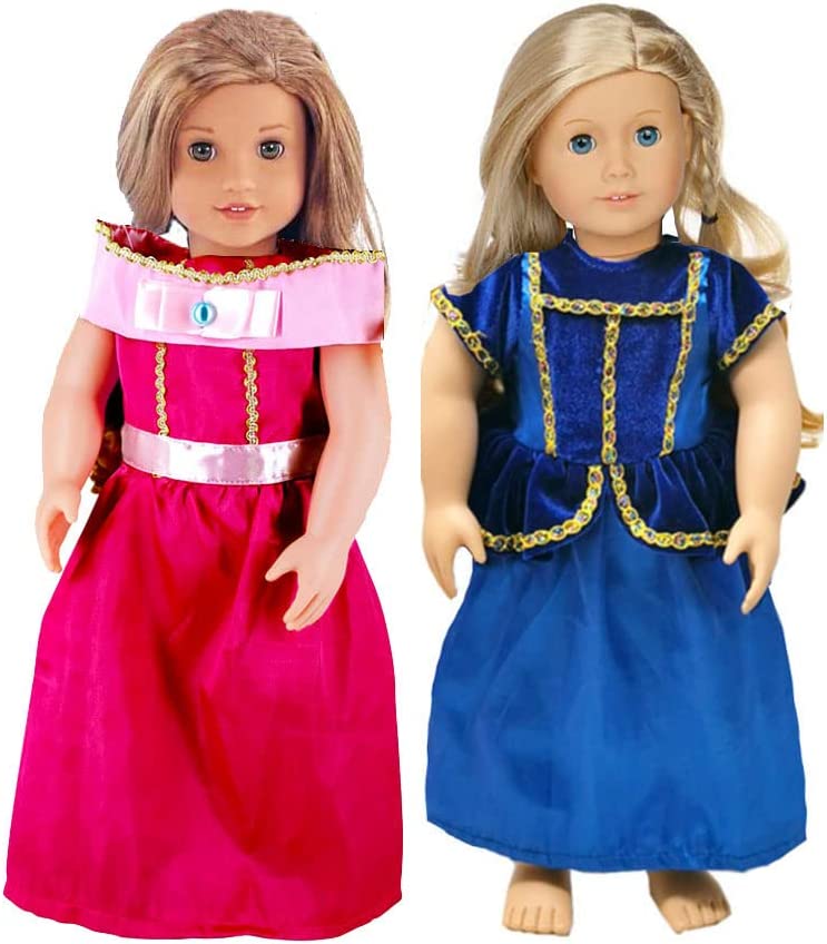 Photo 1 of  18 inch Doll Clothes Princess Costume DresS - 2 DRESSES / PINK & BLUE (DOLL NOT INCLUDED)