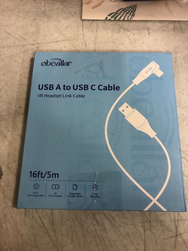 Photo 1 of Obeailar Link Cable for Virtual Reality Headset - High Speed Data Transfer Link Cable Fast Charging 16Ft/5M PC Data Transfer USB 3.0 to USB C Cable for Oculus Quest 2/1 VR Headset and Gaming PC
