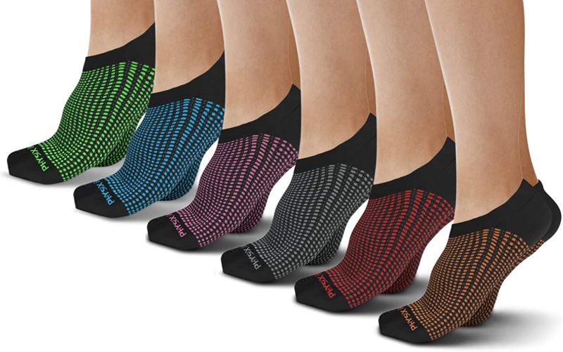 Photo 1 of Physix Gear Sport No Show Socks for Men & Women-Low Cut Socks,Breathable Liner Socks,Non-Slip Footie Socks 
BLK/RED -- NEW 