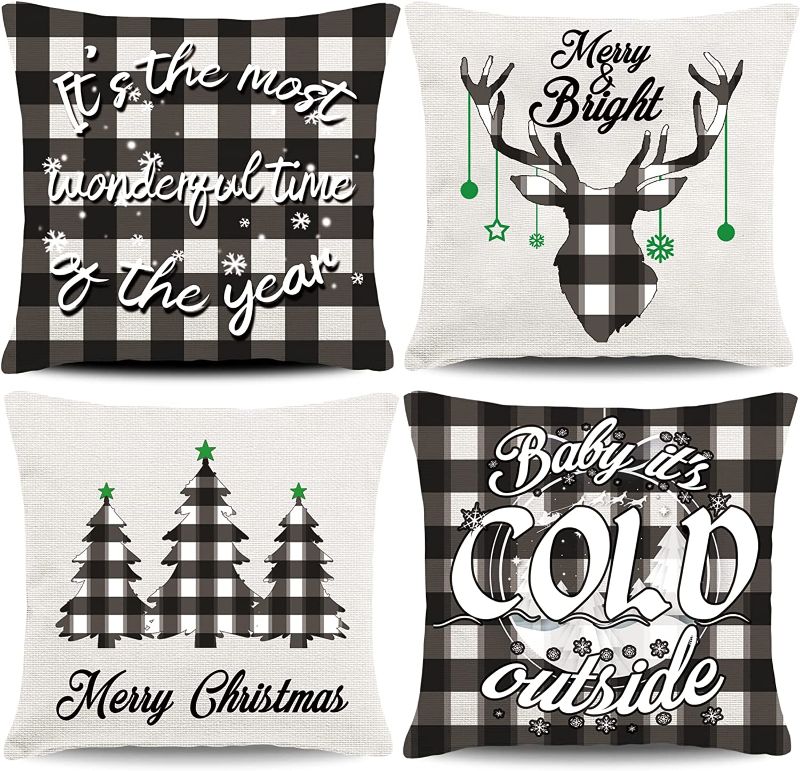 Photo 1 of  Christmas Pillow Covers & Christmas Decorations, Throw Pillow Covers 18x18” (4 Pack)
