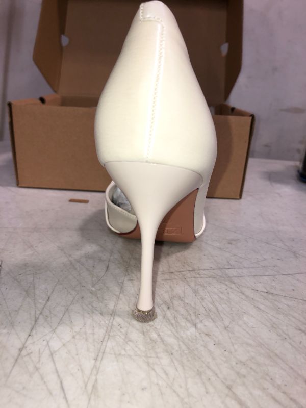 Photo 6 of  Women's Closed Pointed Toe Bowknot Pumps High Stiletto Side Cut Out Heels Twist Knot Pearlescent Wedding Shoes 7
