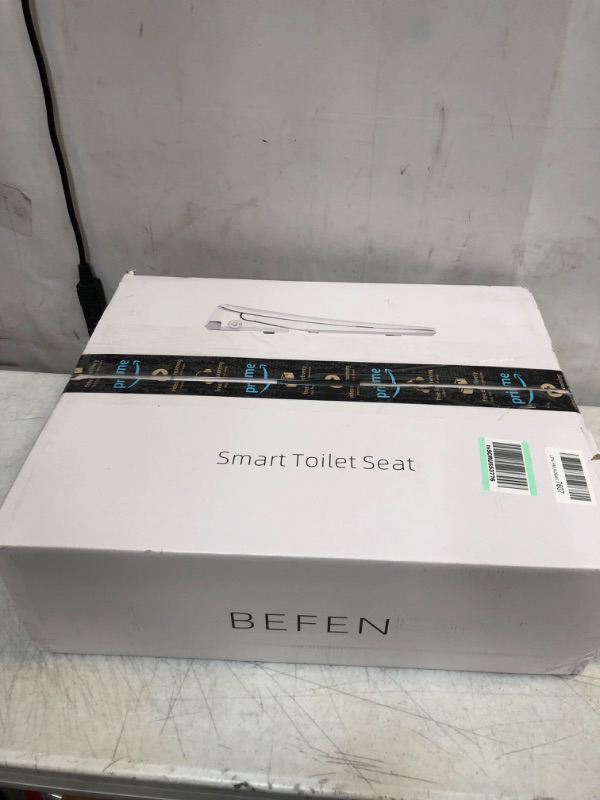 Photo 2 of BEFEN Electric Bidet Toilet Seat with Remote, Ultra Slim Heated Toilet Seat, Adjustable Warm Water and Air Dryer, Oscillating Arc Shape Nozzle, Deodorization, LED Nightlight, Elongated (White)
