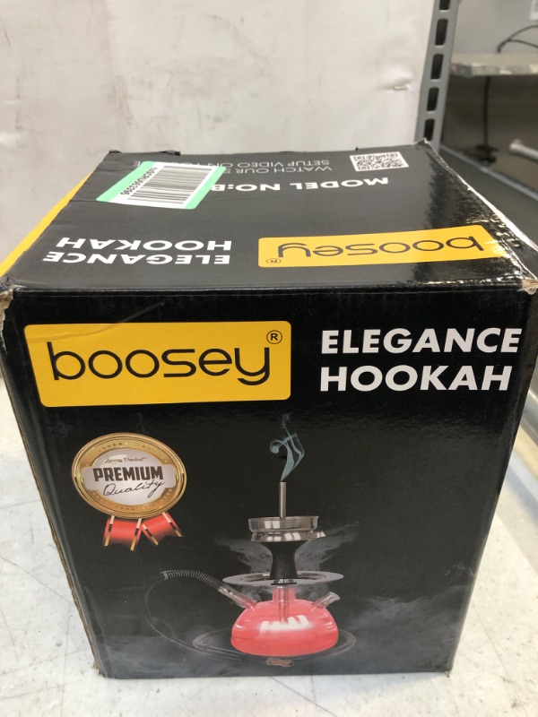 Photo 2 of BOOSEY Elegance Hookah Set with Acrylic Base, LED Lights, Remote Control, Silicone Bowl, Hose, Charcoal Tongs | Shisha, Nargile, Hookah, Nargila
