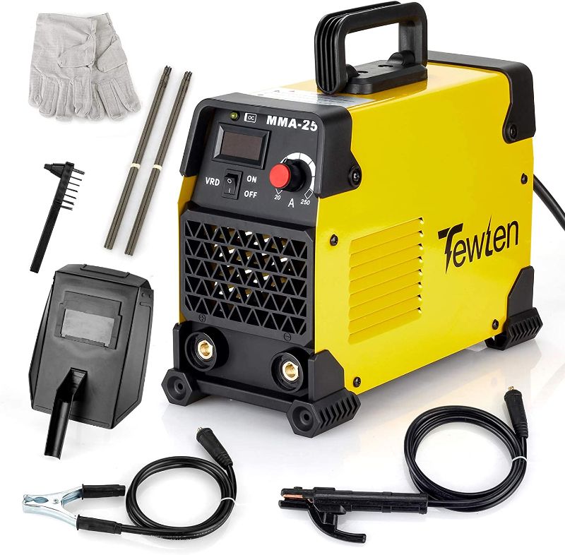 Photo 1 of 250A 110/220V ARC Welding Machine Kit, TEWLEN Stick Welder VRD Hot Start Inverter Welder Dual Voltage Electric Welding Machine with Electrode Holder,Work Clamp,Mask,Brush,Welding Rods,Welding Gloves
