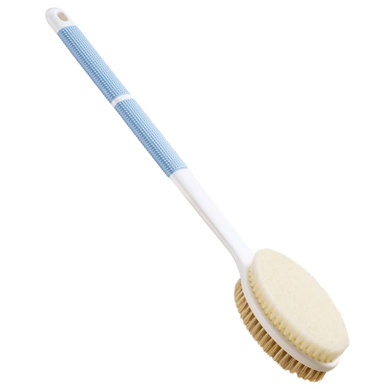 Photo 1 of Back Scrubber Anti Slip Long Handle for Shower, Dual-Sided Back Brush with Stiff and Soft Bristles,Body Exfoliator for Bath or Dry Brush.
