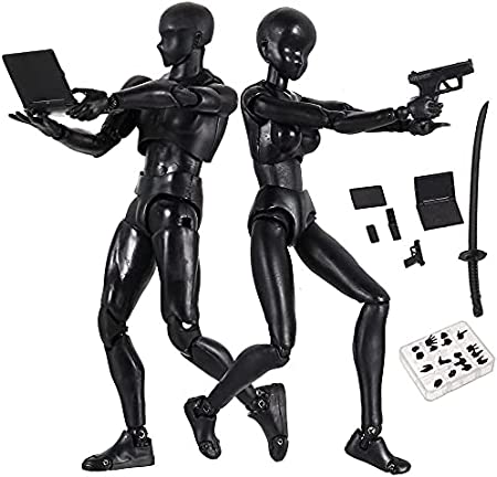 Photo 1 of  Action Figure Drawing Models, Human Mannequin Body Kun Doll Body-Chan Male/Female Action Figure DX Set, Suitable for Sketching, Painting, Drawing Mannequin Figure Models for Artist, Black
FACTORY SEALED