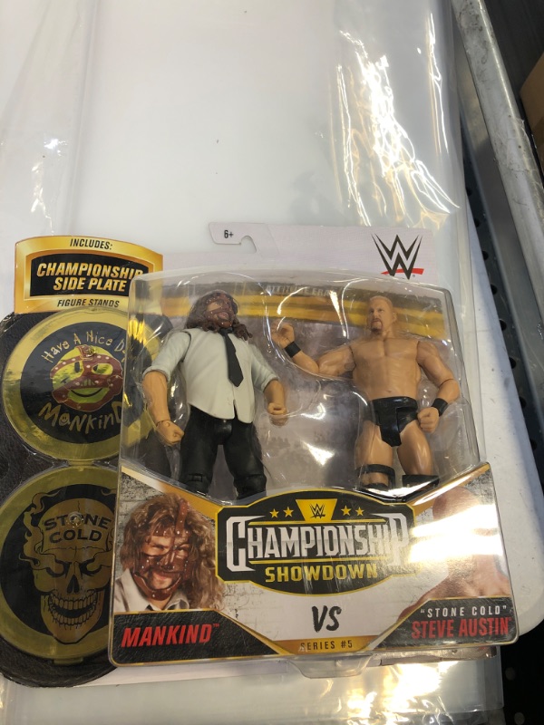 Photo 2 of ?WWE Stone Cold Steve Austin vs Mankind Championship Showdown 2 Pack 6 in Action Figures High Flyers Battle Pack for Ages 6 Years Old and Up?