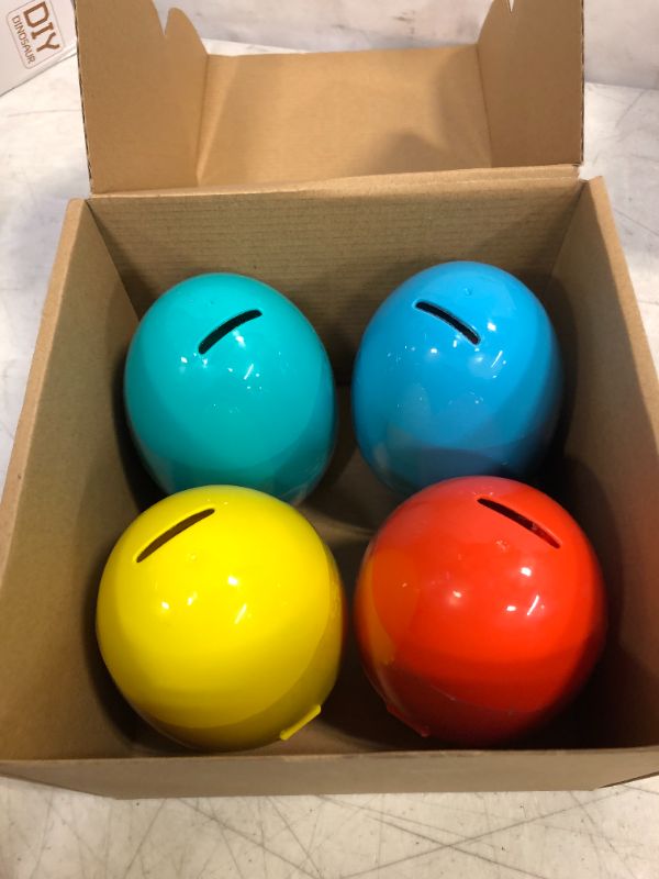 Photo 3 of 4 Pack Jumbo Take Apart Dinosaur Eggs Prefilled Plastic Easter Eggs with Toys Inside