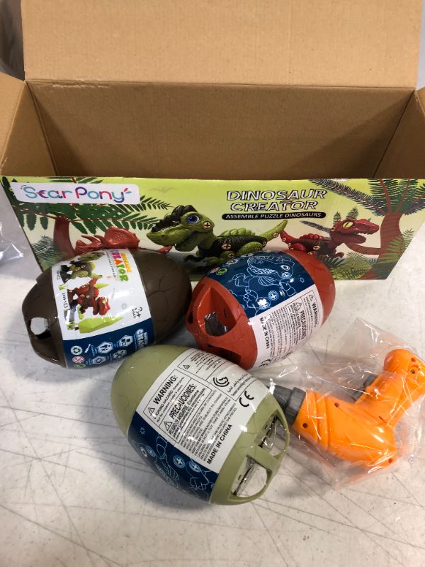 Photo 1 of 3 Pcs Take Apart Dinosaur Toys  with Electric Drill
