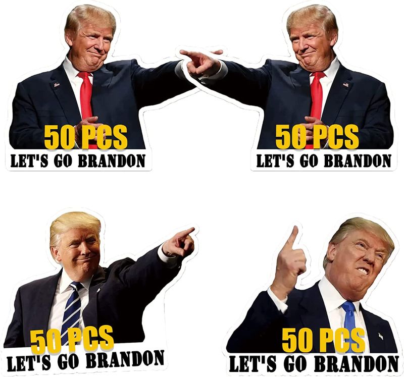 Photo 1 of 200Pcs Lets Go Brandon Trump Sticker Trump Joe Biden Did That Sticker I Did That Sticker Trump Sticker Gas Pump Bumper Parody Vinyl Stickers for Car Laptop Window Waterproof
