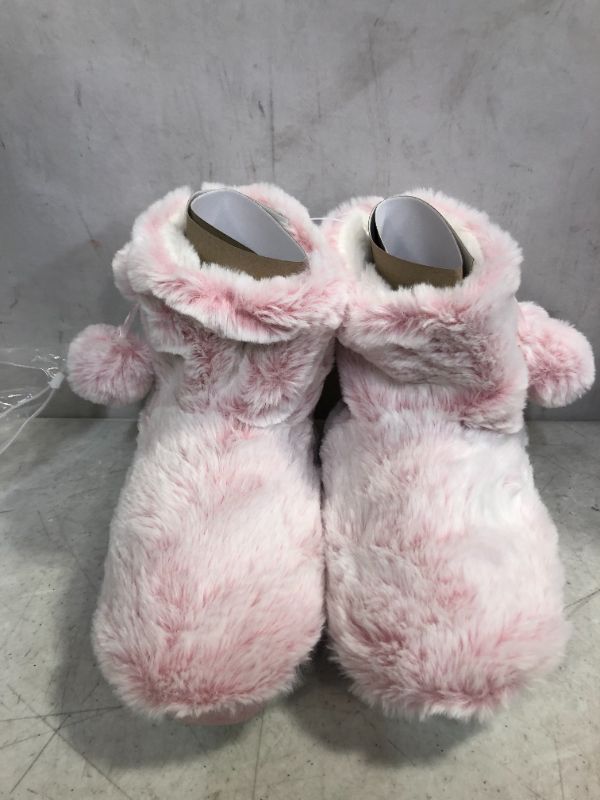 Photo 3 of  Women's Cute Bootie Slippers Fluffy PINK SIZE 8