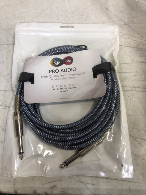 Photo 2 of BRIDGEE 6.35mm(1/4) TRS to 6.35mm(1/4) TRS Stereo Audio Cable 10ft for Electric Guitar, Bass, Keyboard, Mixer, Amplifier, Amp, Speaker