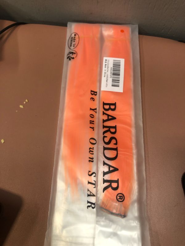 Photo 1 of 12 Pcs Hair Extensions, BARSDAR Clip in Orange Straight Hair Extensions 
