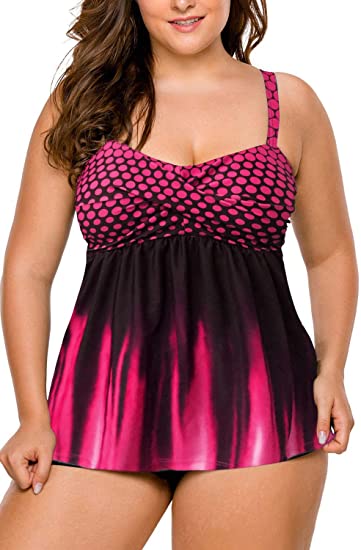 Photo 1 of 3xl----LALAGEN Women's Straps Swimdress Plus Size Two Pieces Tankini Bikini Set
