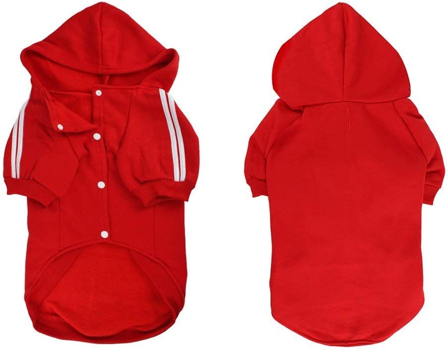 Photo 3 of 3xl--PETLESO Dog Sweater for Large Dog, Warm Cotton Hoodie Sweatshirt for Medium Large Dogs, Red 3XL
