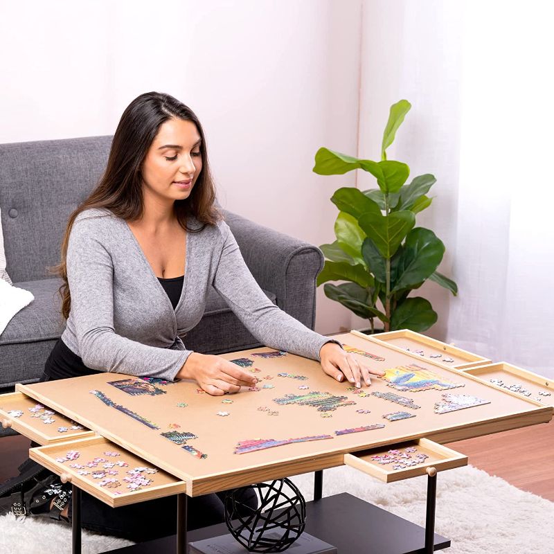 Photo 1 of  Wooden Jigsaw Puzzle Table - 6 Drawers 