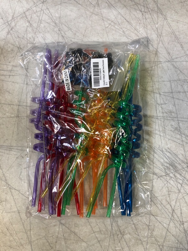 Photo 2 of 24 Butterfly Drinking Straws with 2 PCS Straws Cleaning Brush for Butterfly Birthday Party Supplies Favors Decorations