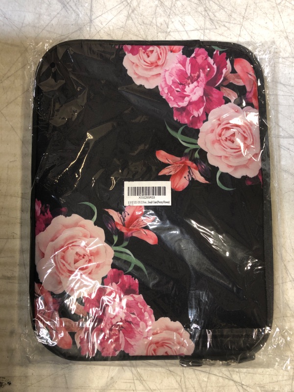 Photo 2 of HAPPYLIVE SHOPPING 11.6 12 12.5 13 13.3 inch Laptop Sleeve Compatible with 13-13.3 MacBook Pro, Air, Notebook Tablet Computer PC, Neoprene Protection Cover Bag Small Case(Peony Flower) 11-13.3 inch Peony Flower