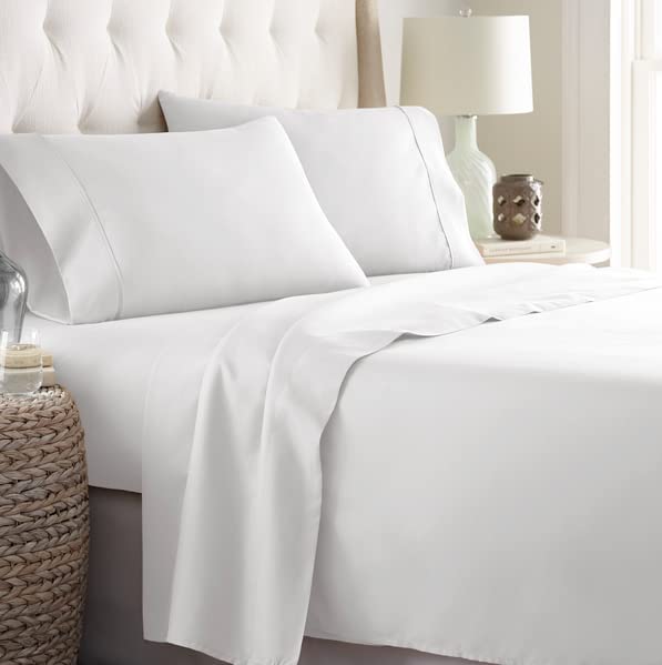 Photo 1 of  Linens White King Size Bed Sheets Set - 6 pc Soft Bedding & Pillowcases Set w/ Deep Pockets - Breathable, Wrinkle Free & Fade Resistant
