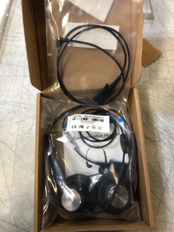 Photo 2 of MKJ 2.5mm Headset with Microphone Noise Cancelling Corded Call Center Telephone Headset for Office Phone Panasonic KX-TGA470 KX-TGF380M KX-TG9541 KG-TGEA20 Vtech Cisco SPA303G 508G Gigaset Uniden